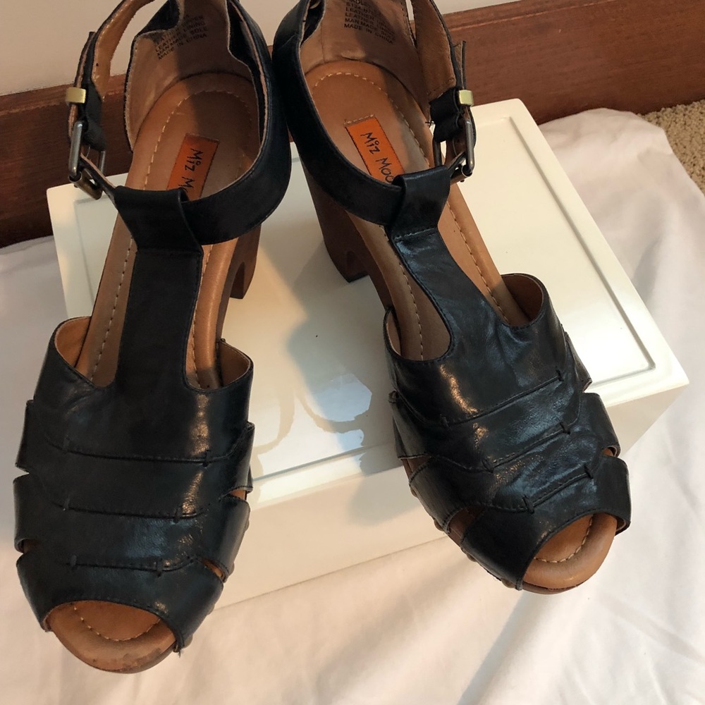Miz Mooz Black Leather Sandals